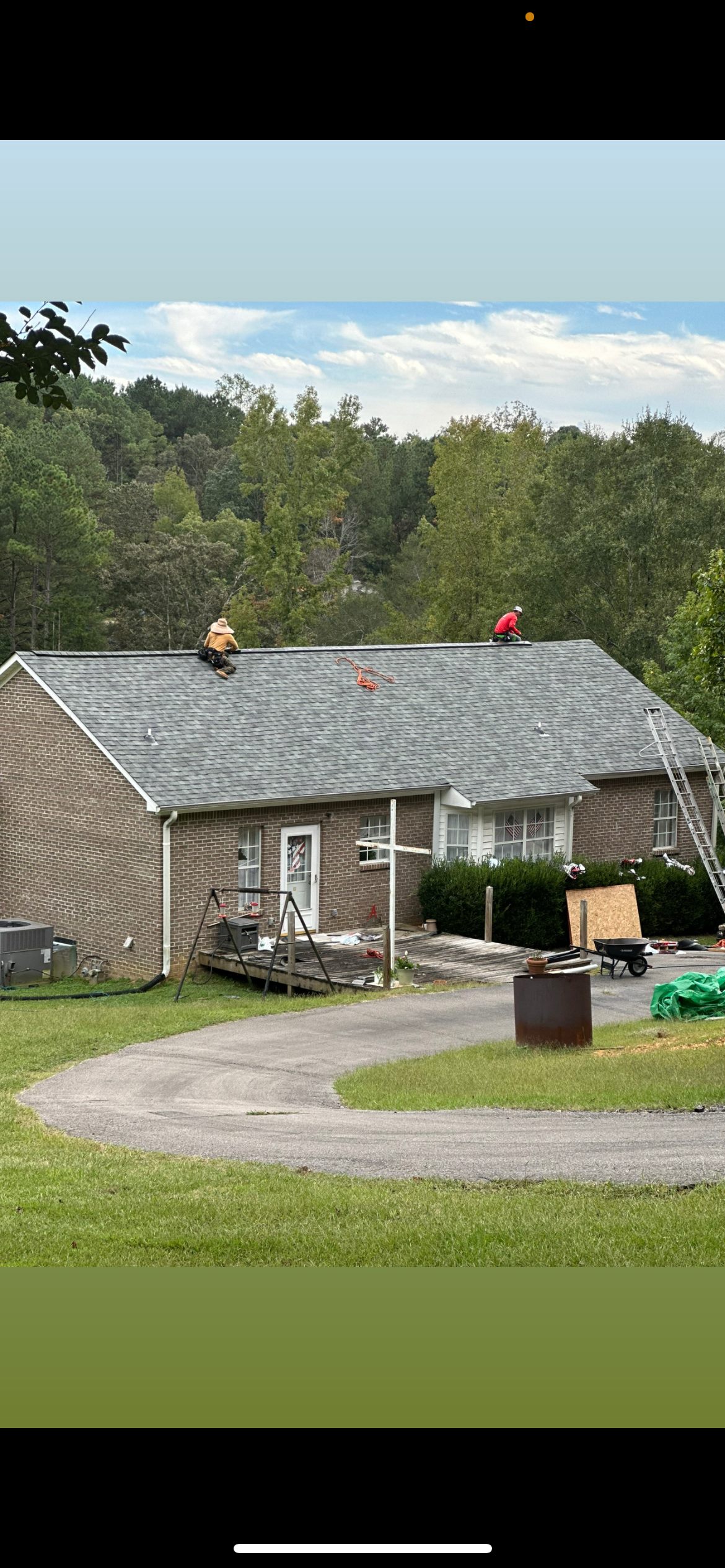 Completed roof and gutter project by Reeder Roofing